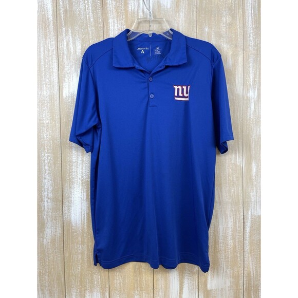 New York Giants Antigua Polo Shirt Men's M Royal Blue Lightweight Logo - Picture 1 of 8